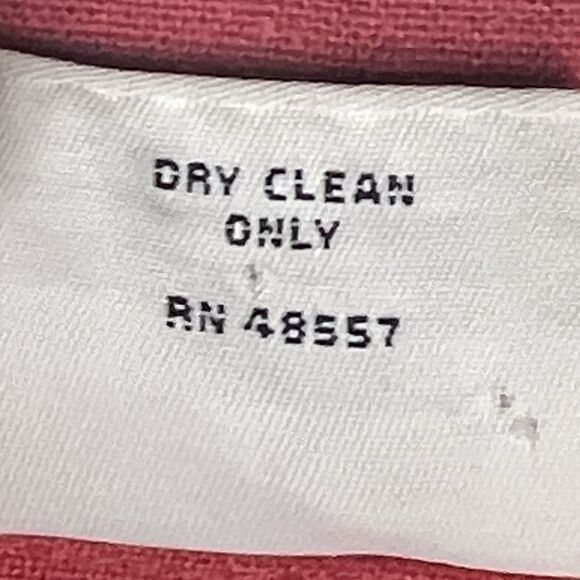 Hillard & Hanson Sz 10 Linen Blend Blazer Long-Sleeve Button-Up Pastel Red - Picture 4 of 10